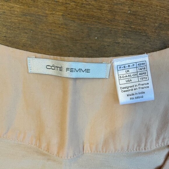 Cote Femme Cream Sleeveless Blouse 10/12 - Picture 5 of 7